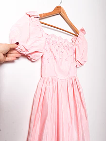 Vestido rosa pastel 80s