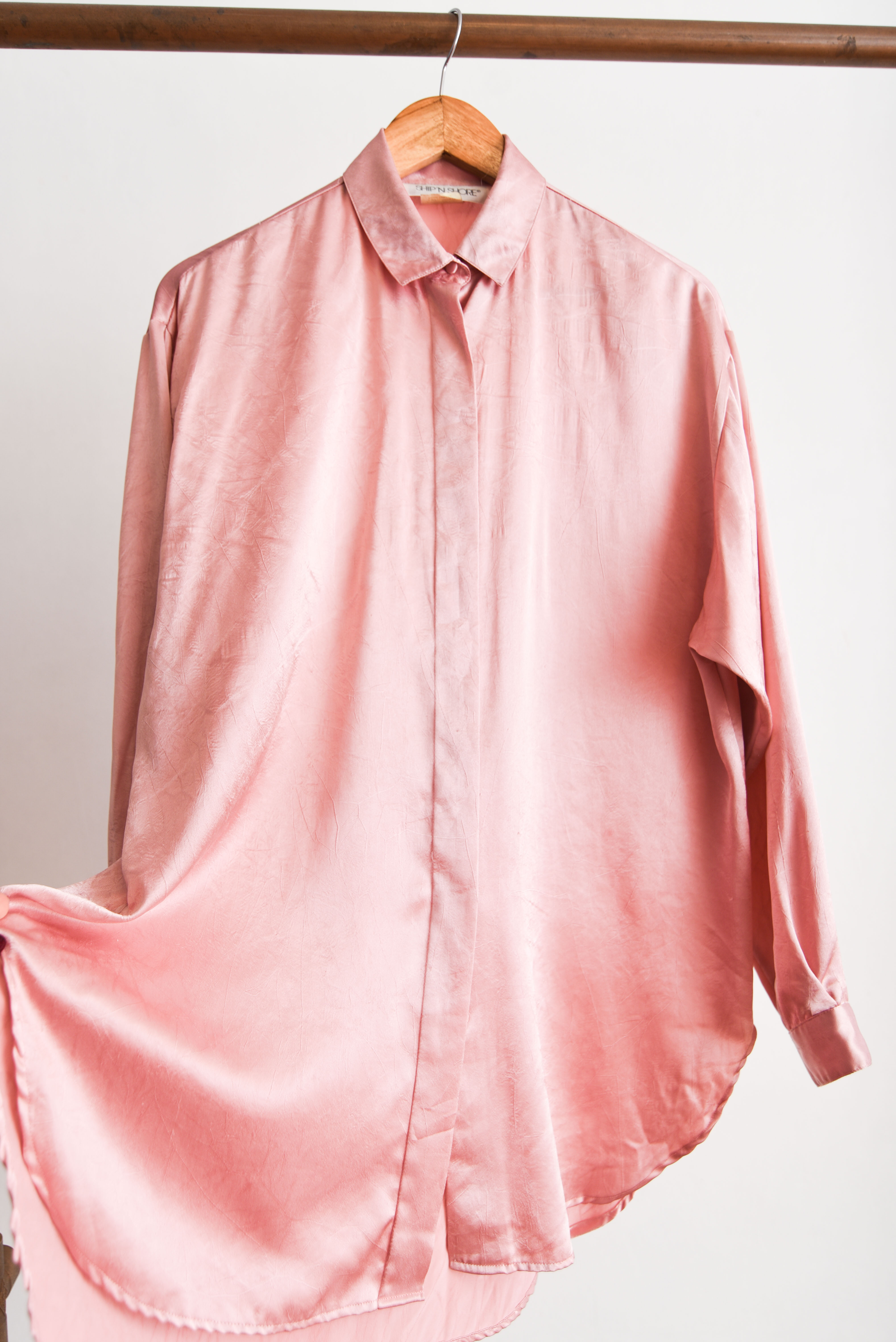 Blusa rosa palo satín 90s