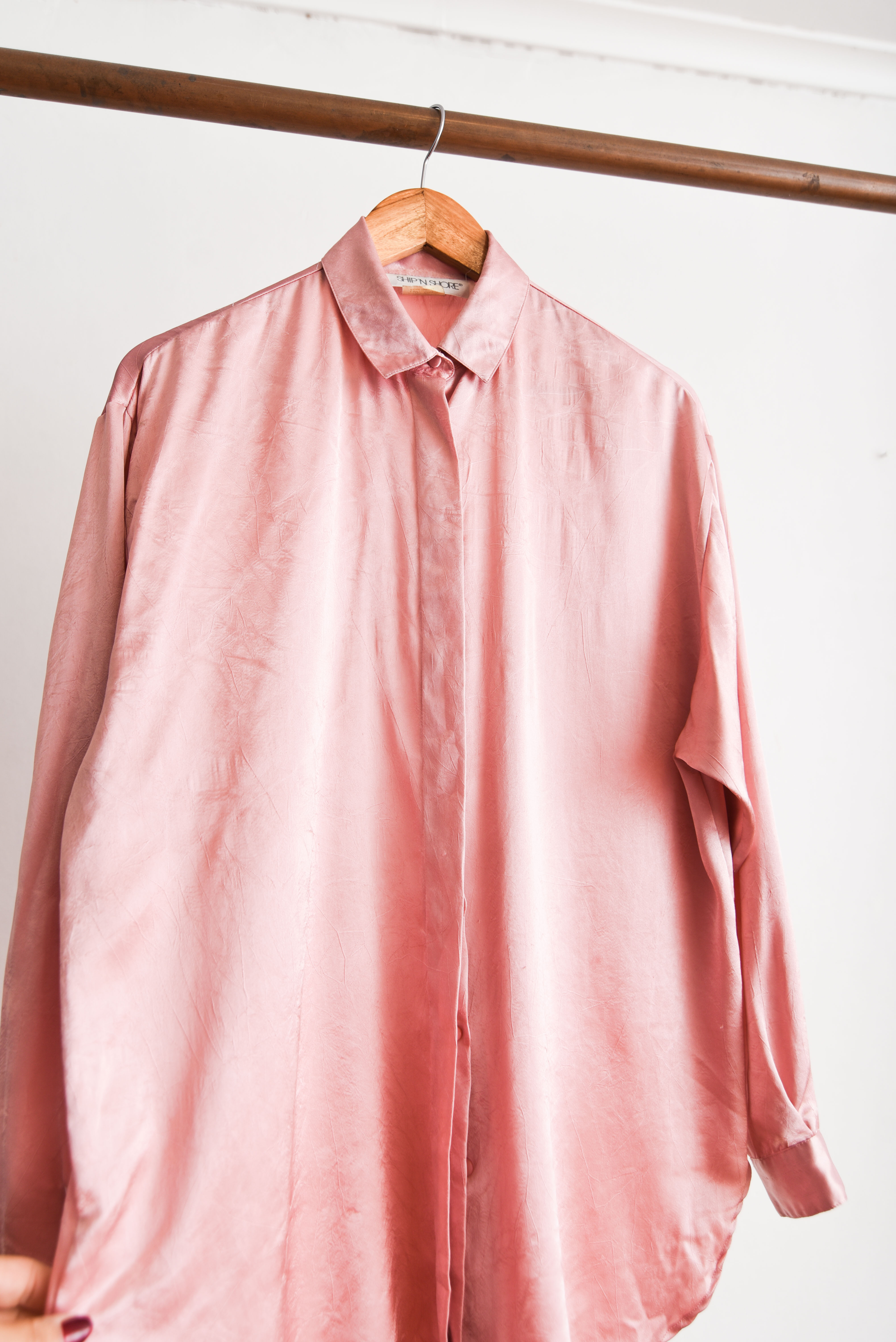 Blusa rosa palo satín 90s