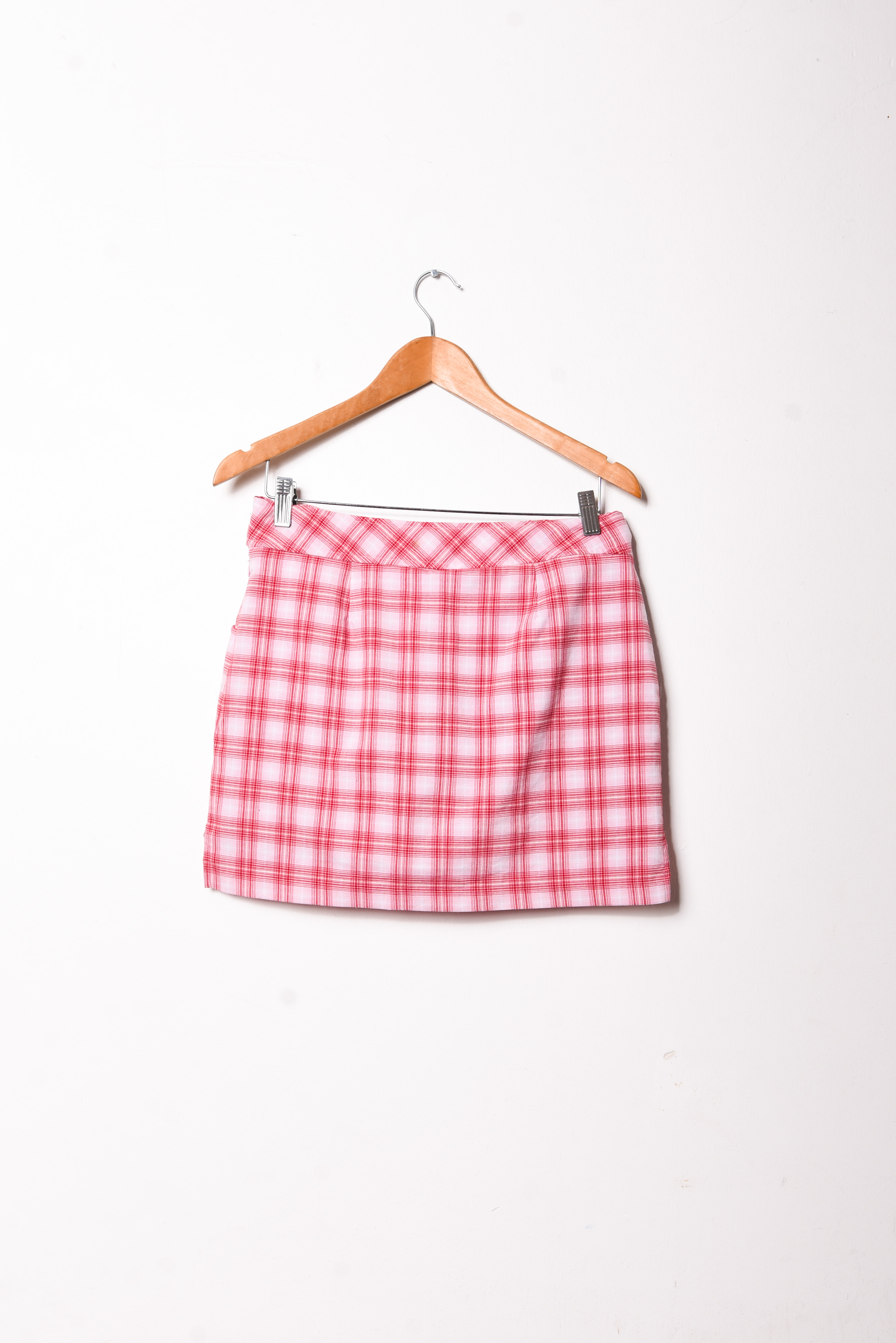 Falda-short pink tartán
