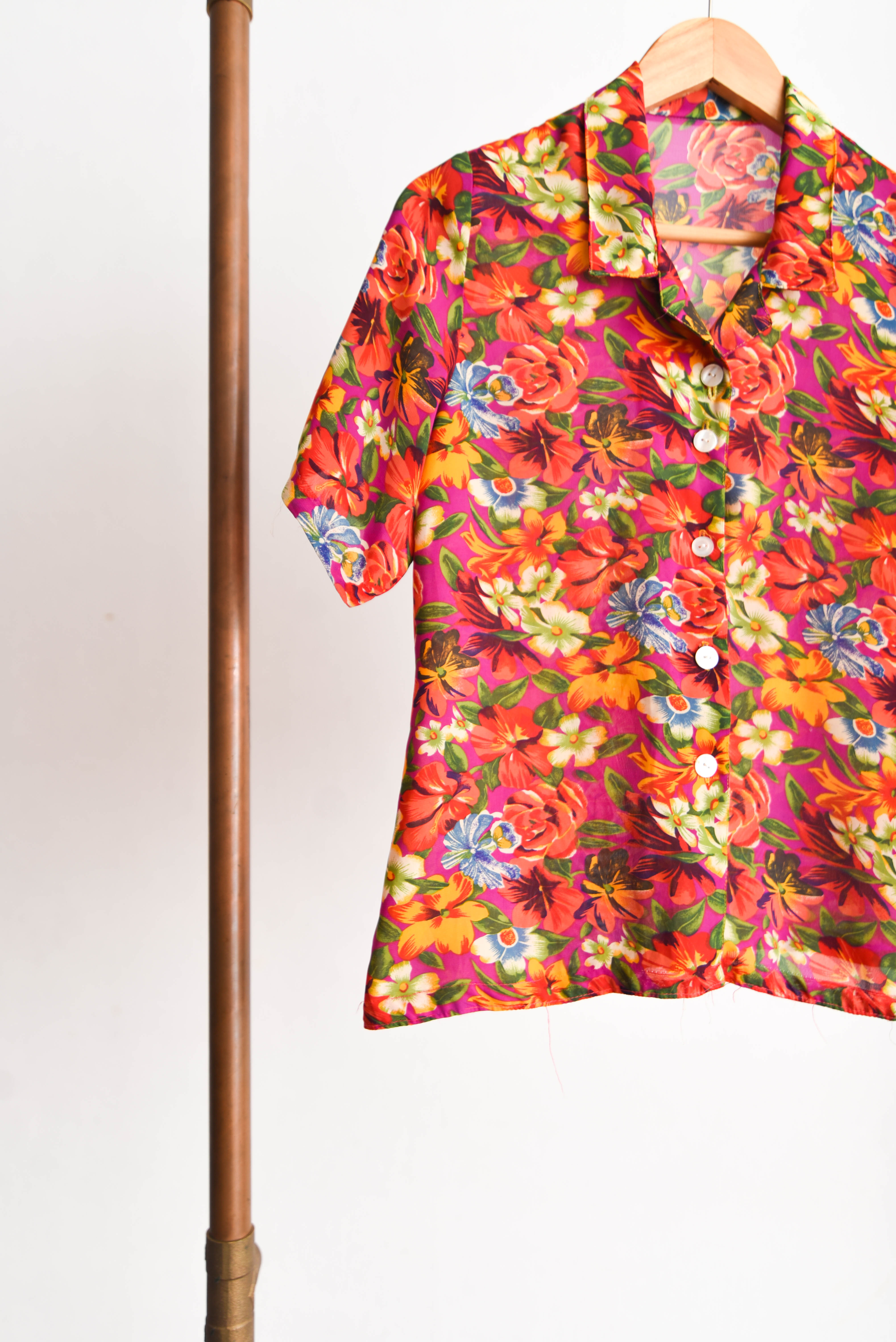 Blusa vintage handmade tropical
