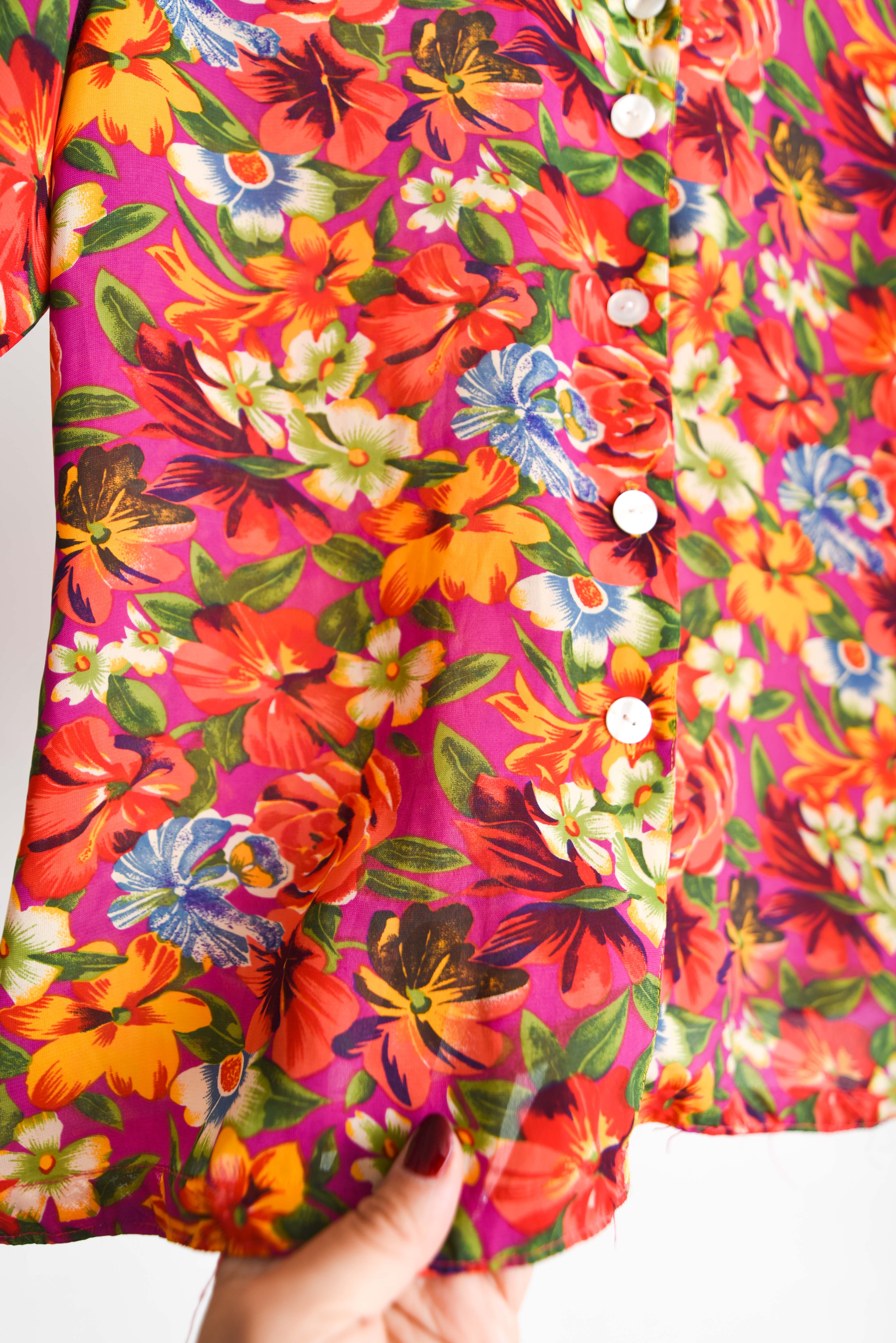 Blusa vintage handmade tropical