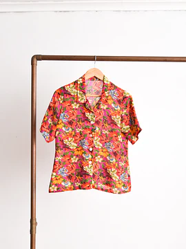 Blusa vintage handmade tropical