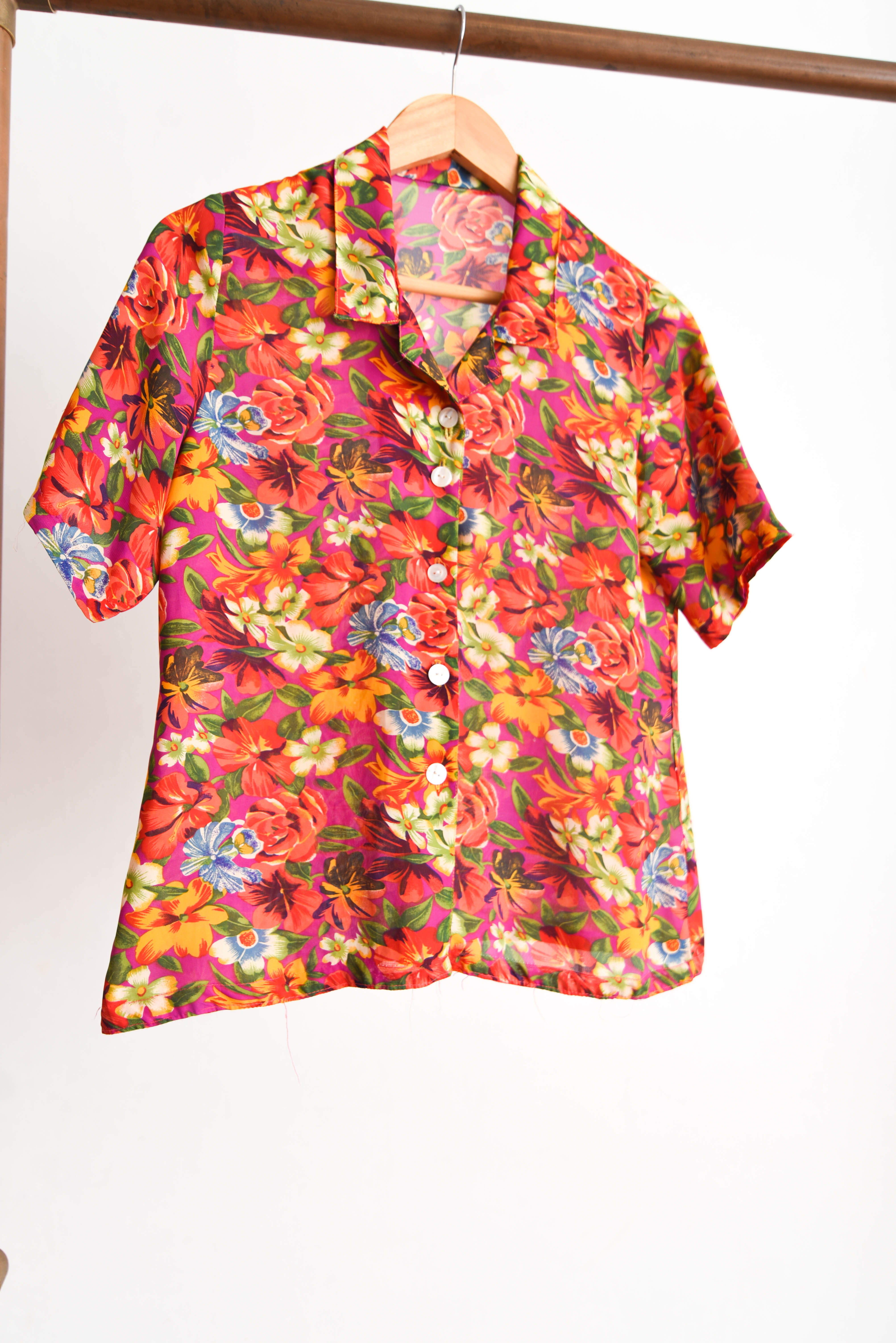 Blusa vintage handmade tropical