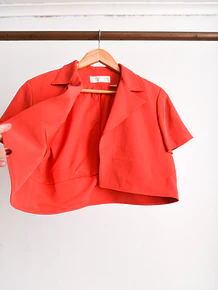 Chaqueta true red silk 90s