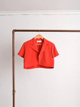 Chaqueta true red silk 90s