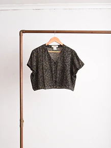 Blusa 90s cafe y negro silk