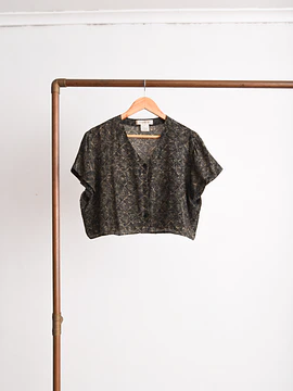 Blusa 90s cafe y negro silk