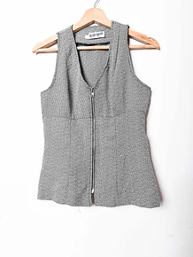Top gris 90s zipper