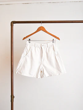 Short blanco denim tiro alto