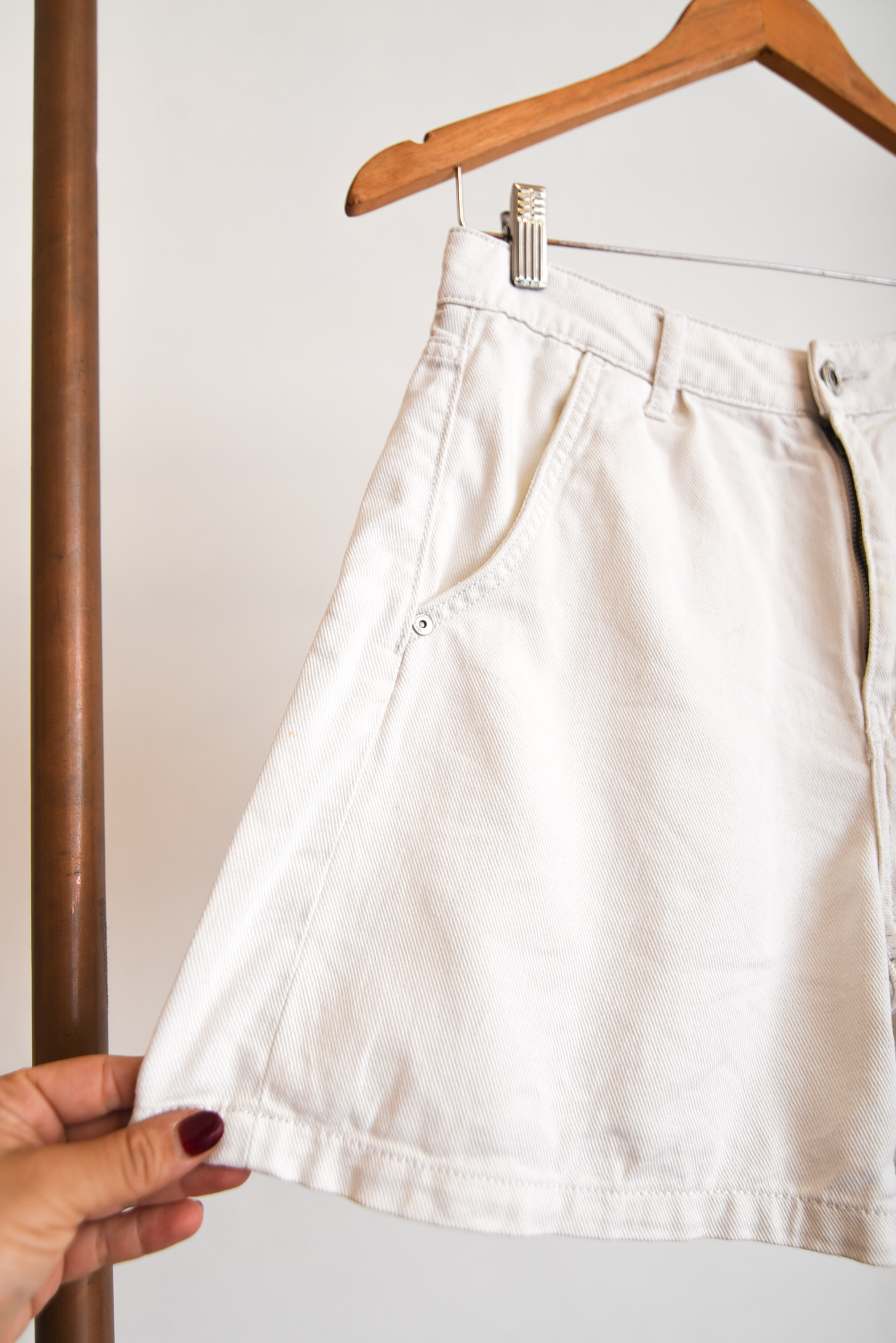 Short blanco denim tiro alto
