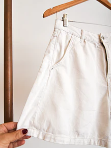Short blanco denim tiro alto