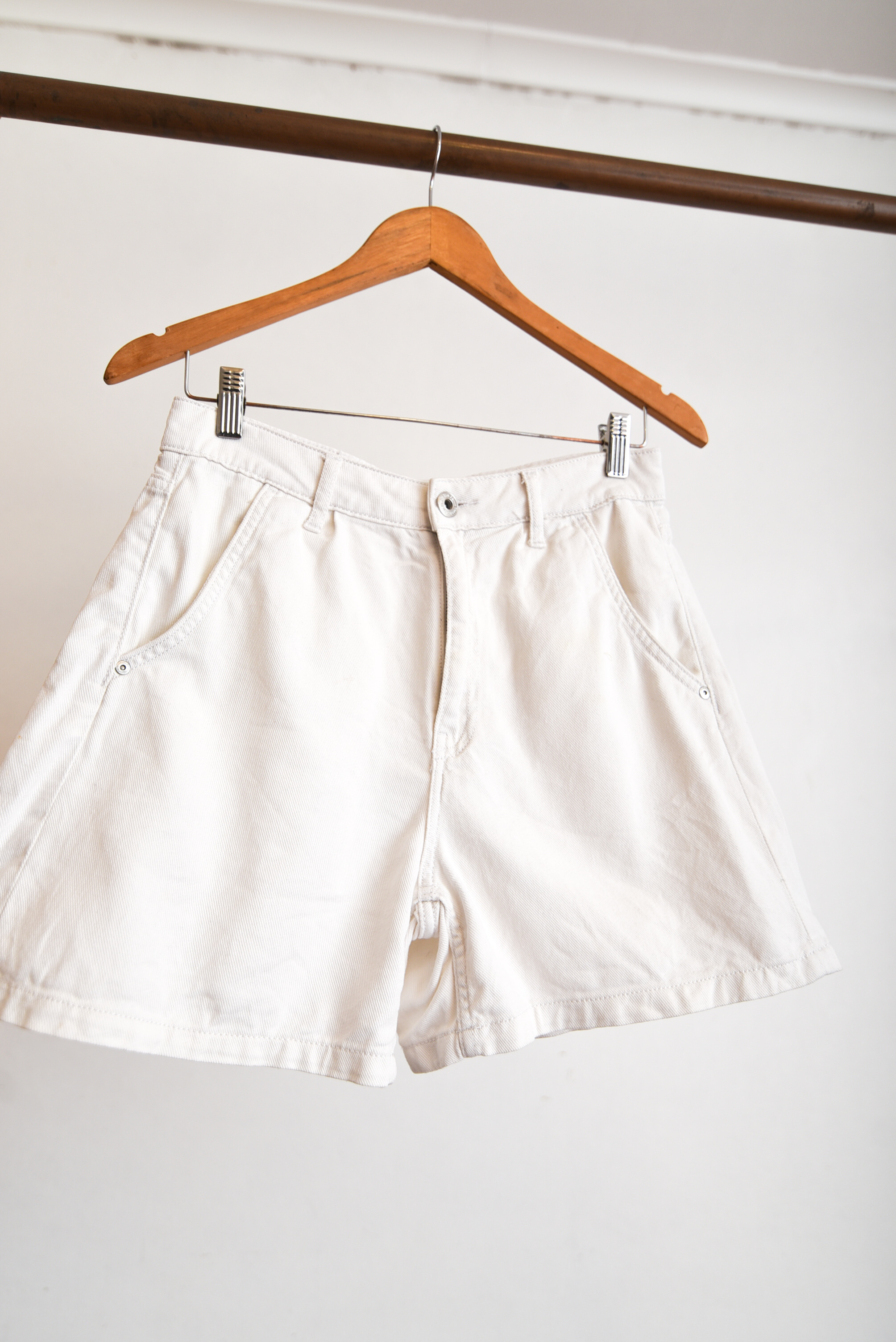 Short blanco denim tiro alto