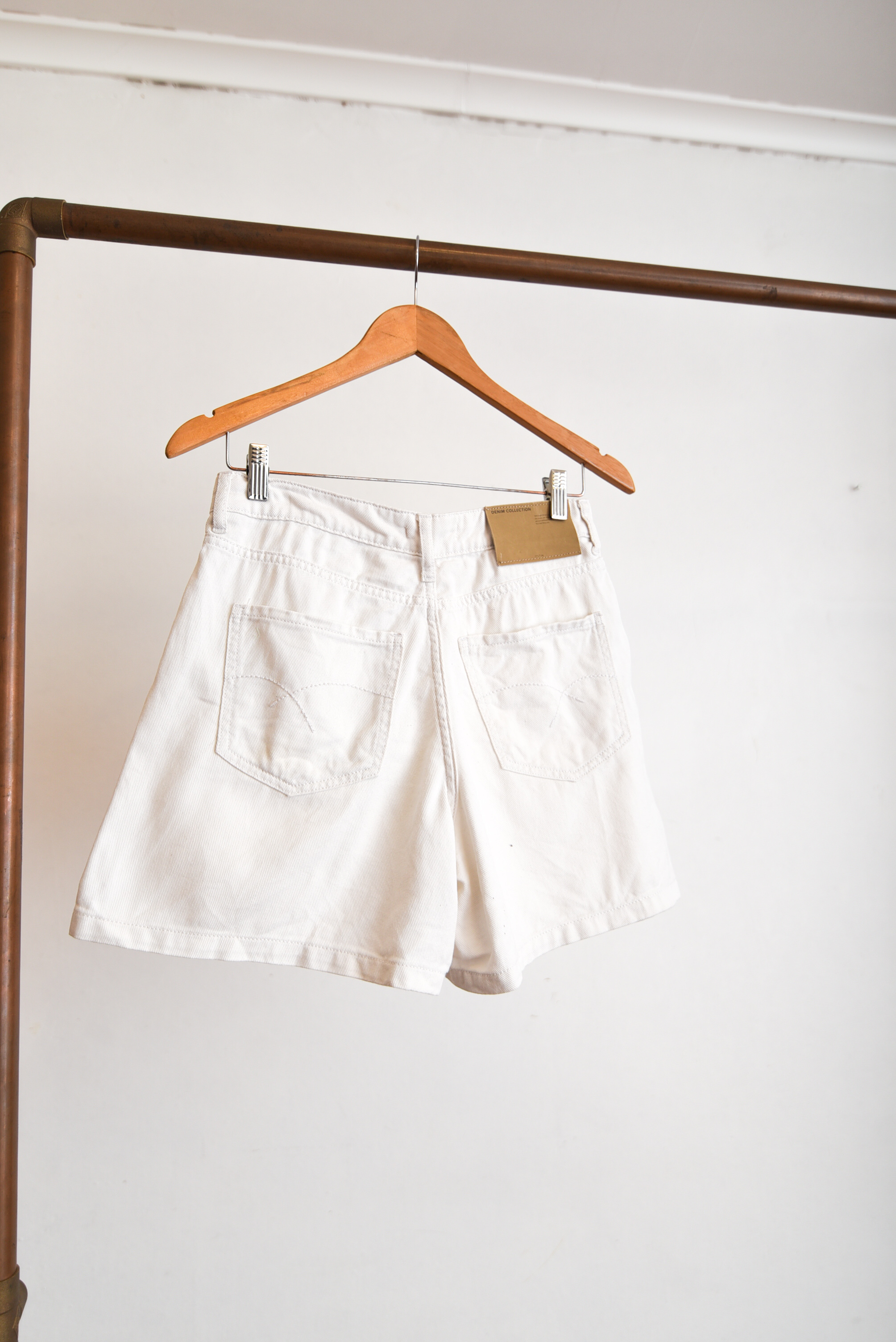 Short blanco denim tiro alto