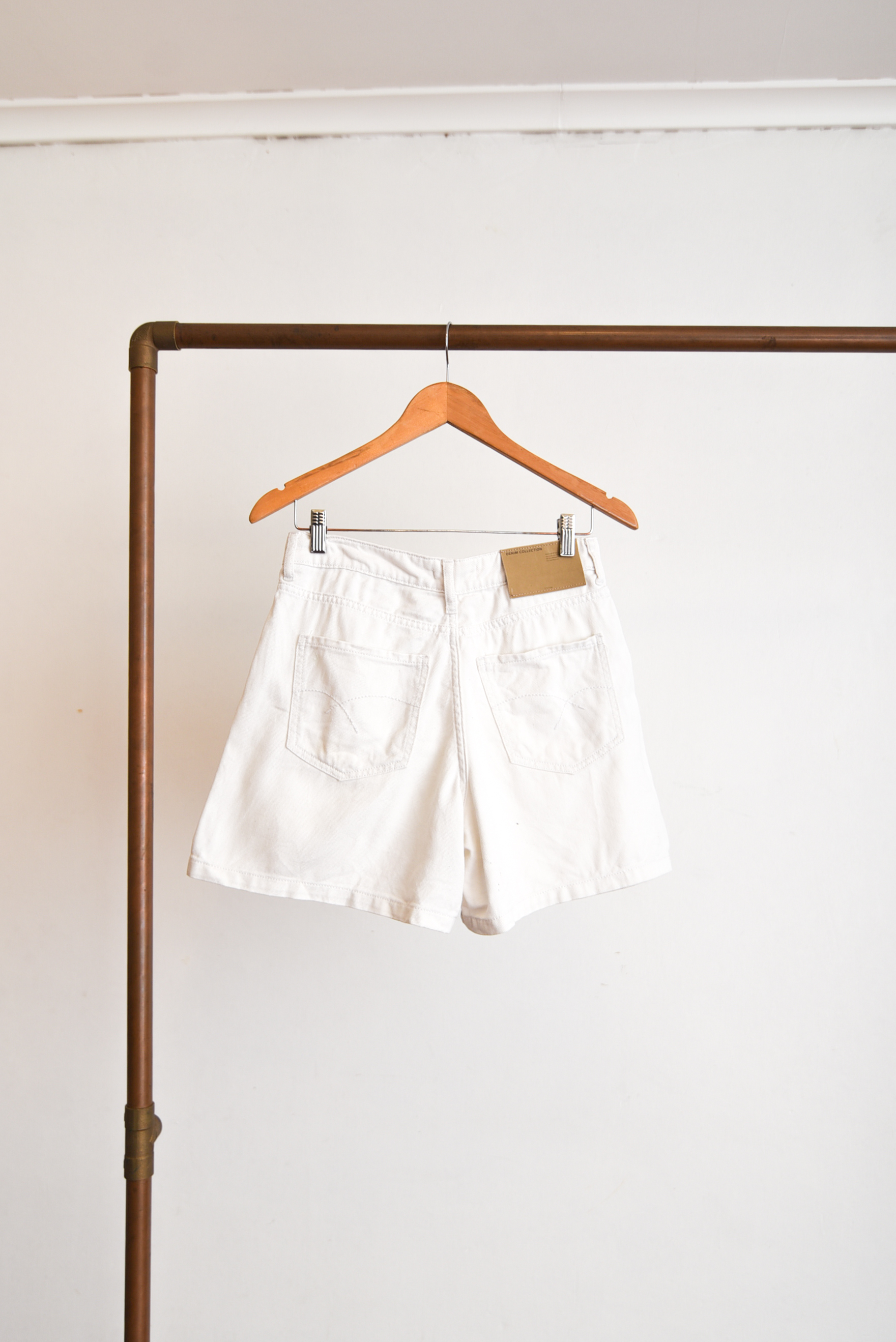 Short blanco denim tiro alto
