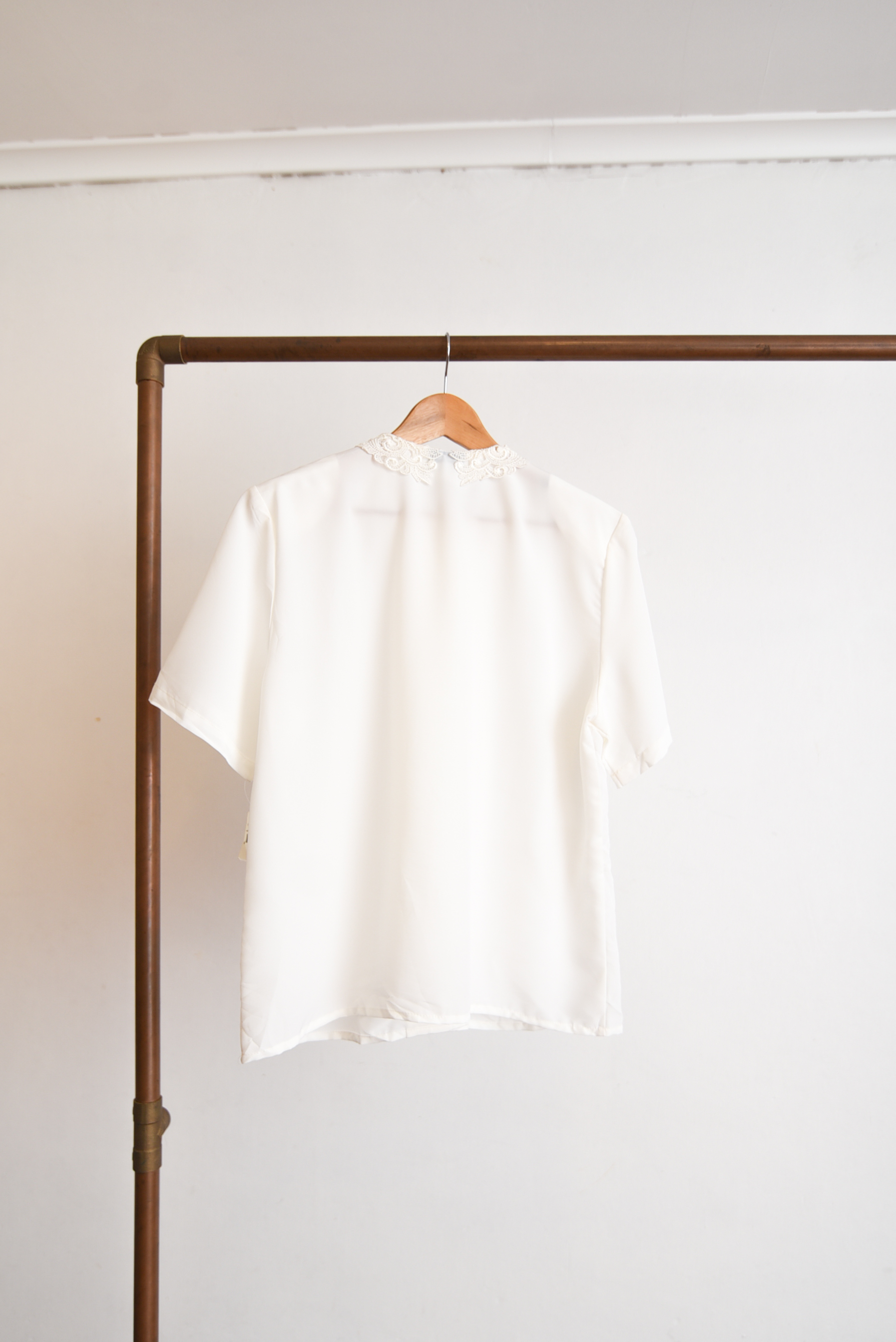 Blusa marfil cuellito vntg