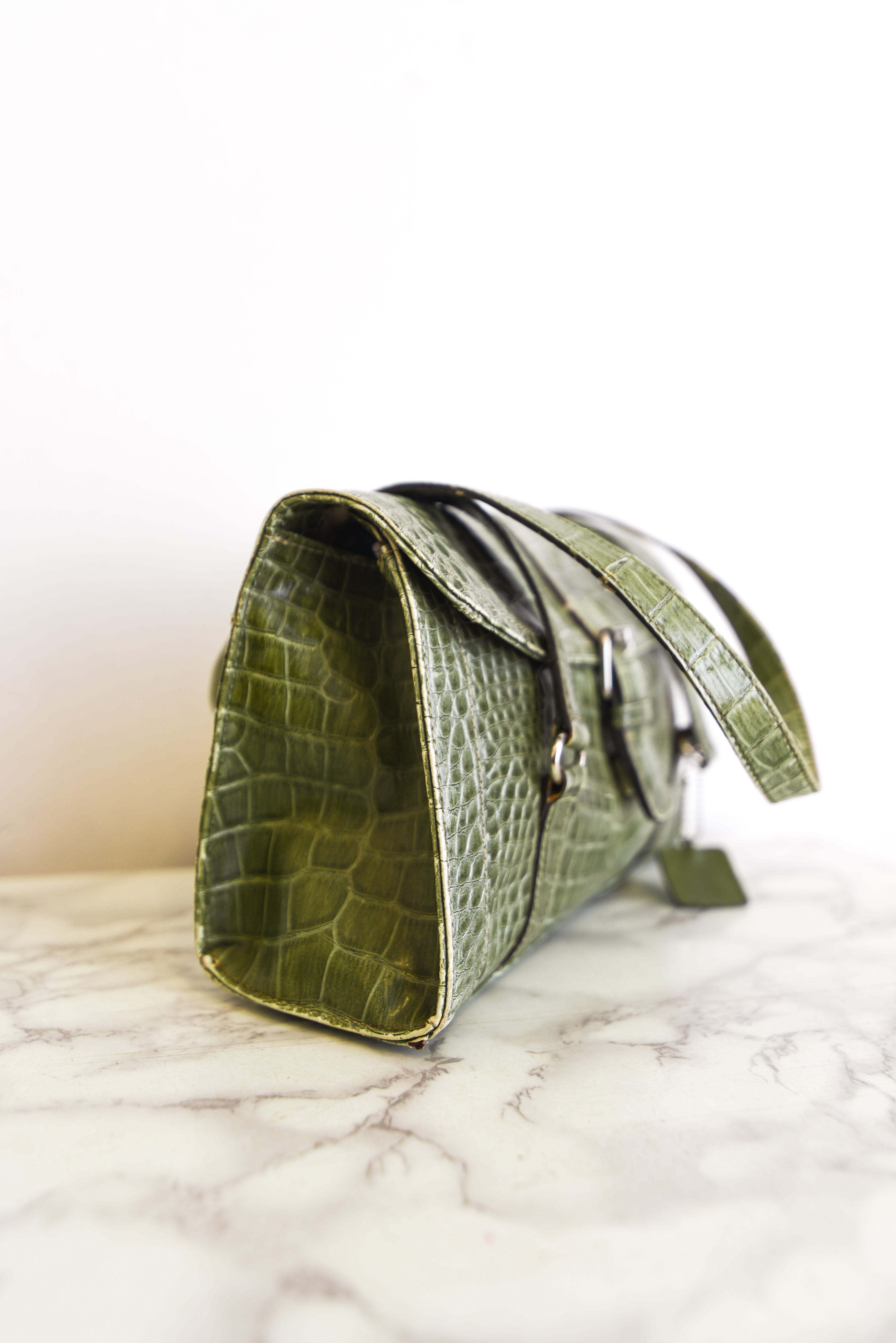 Cartera verde croc y2k