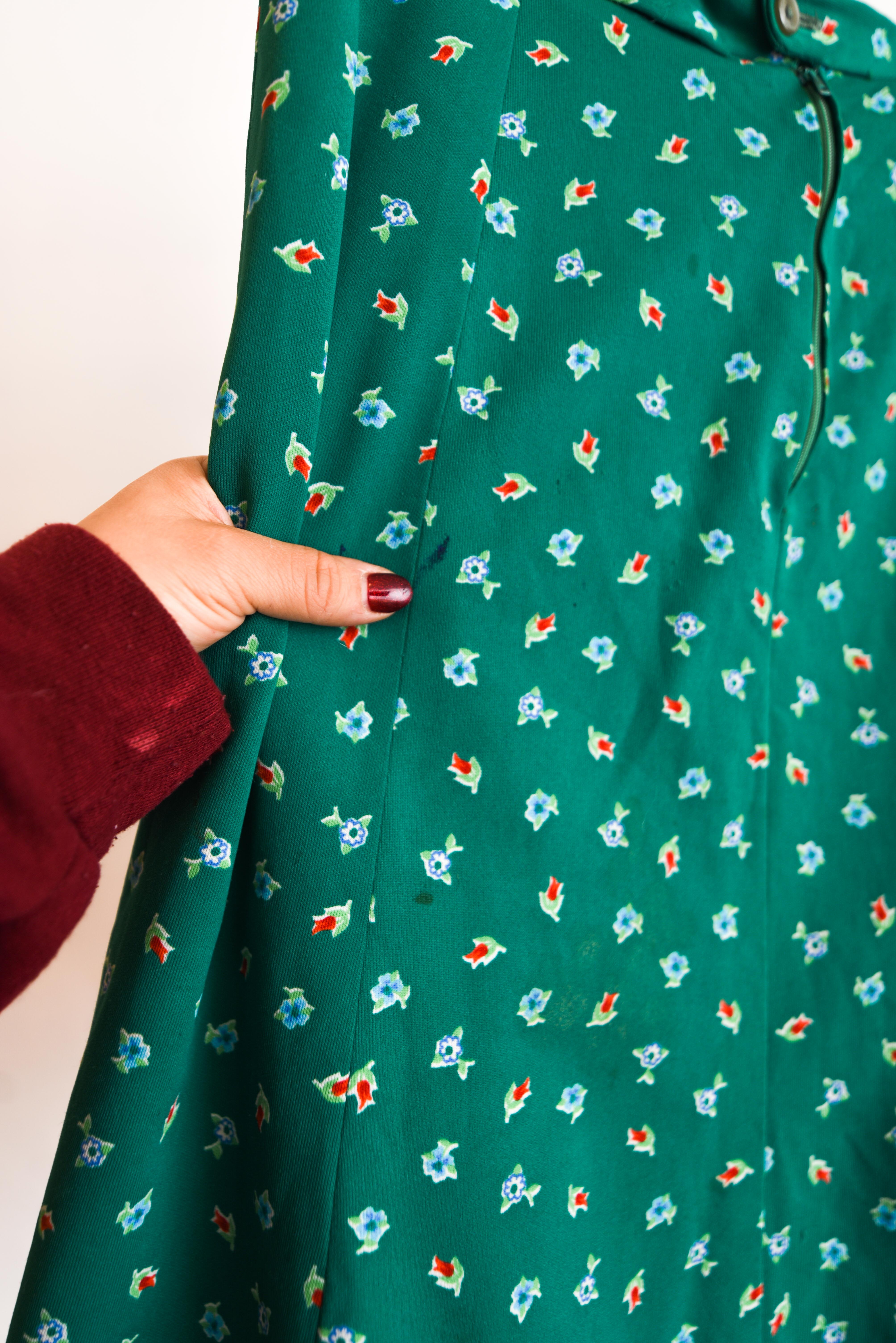 Falda verde 70s