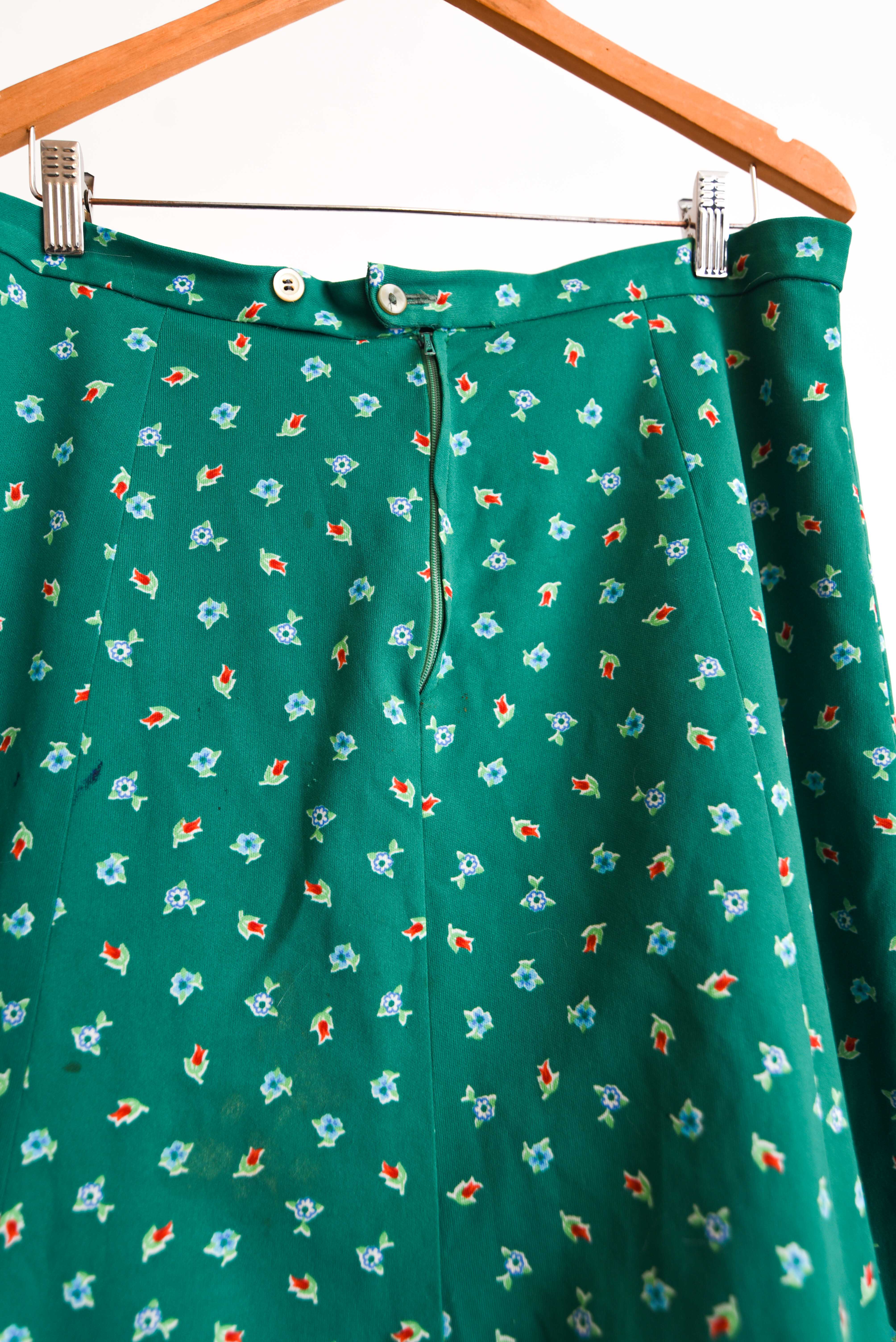 Falda verde 70s