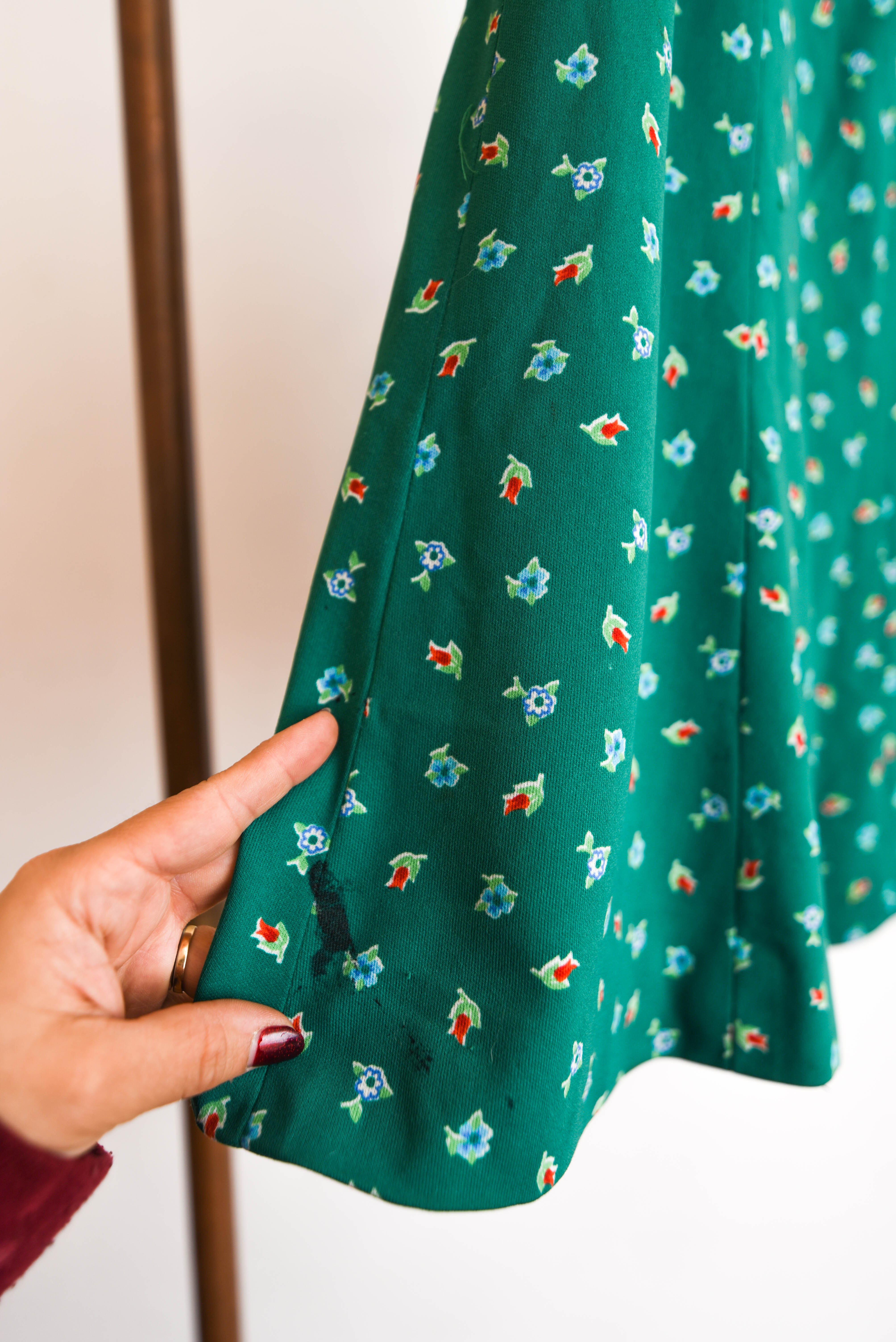 Falda verde 70s