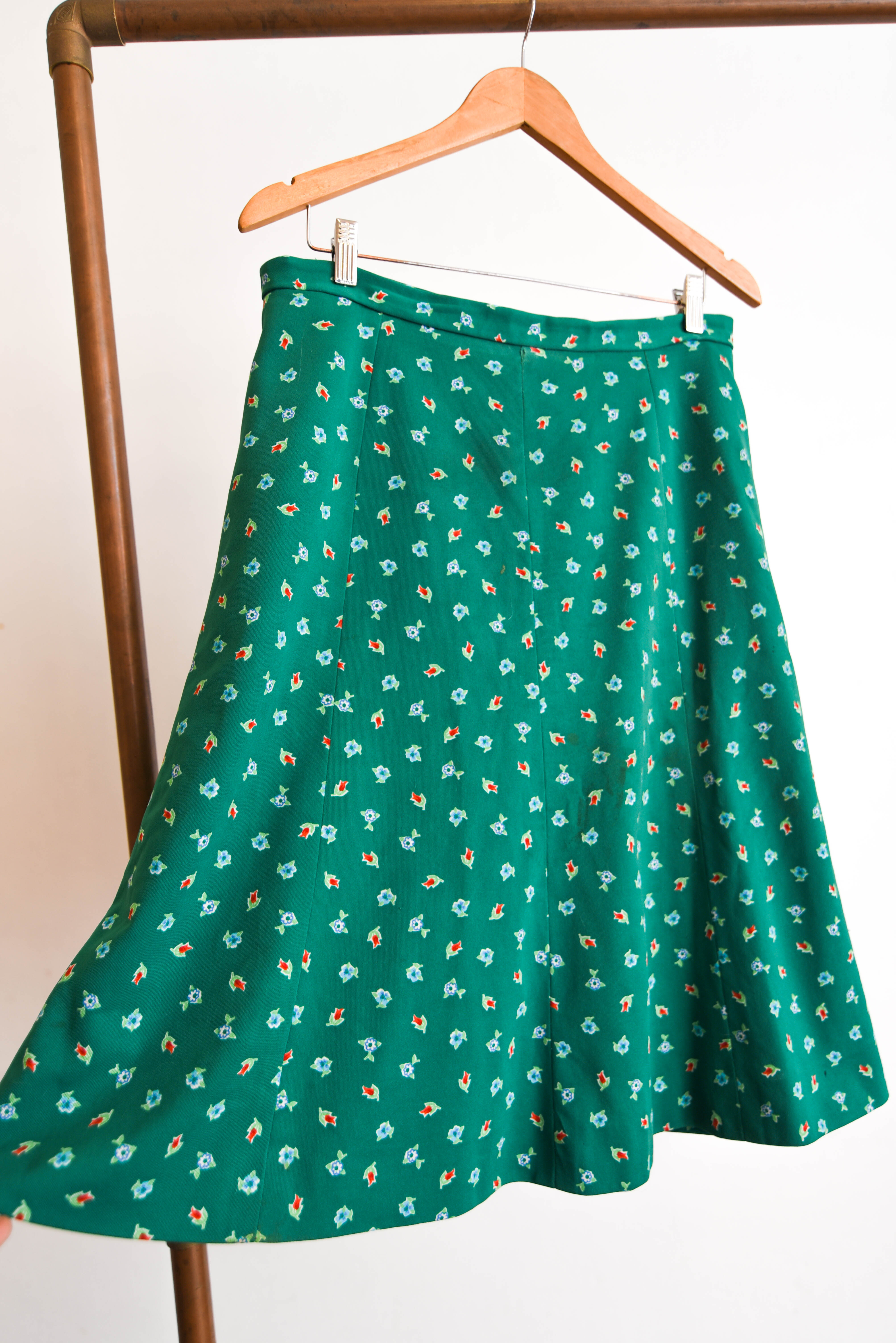 Falda verde 70s