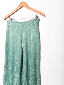 Pantalón verde brocato satín