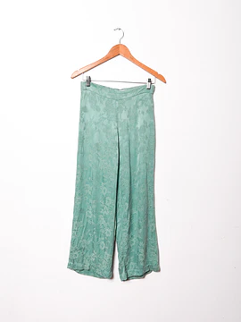 Pantalón verde brocato satín