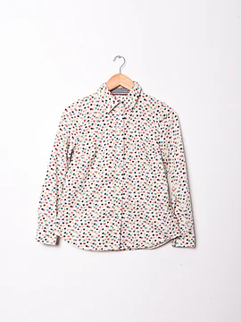 Camisa marfil corazones algodón