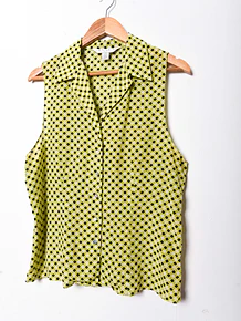 Blusa seda cuadritos green