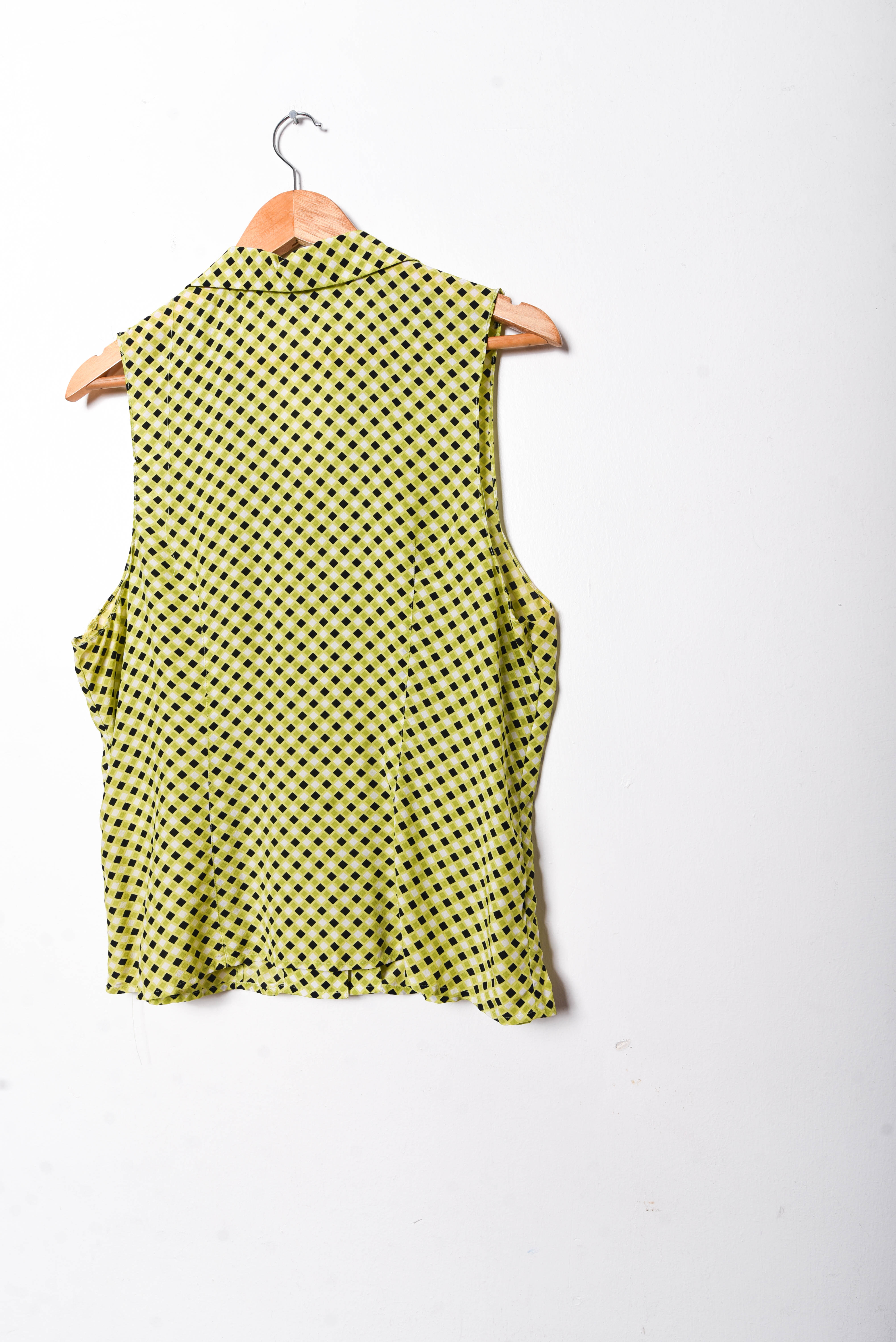 Blusa seda cuadritos green