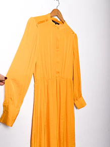 Vestido amarillo ambar satín