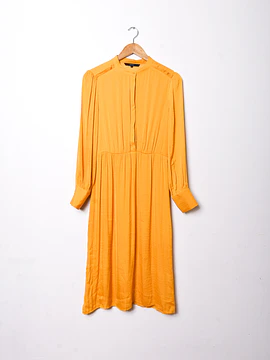 Vestido amarillo ambar satín