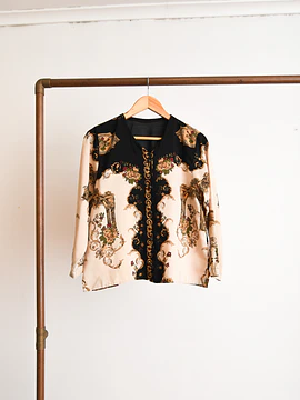 Blusa bicolor barroca vntg