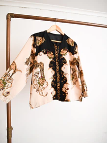 Blusa bicolor barroca vntg