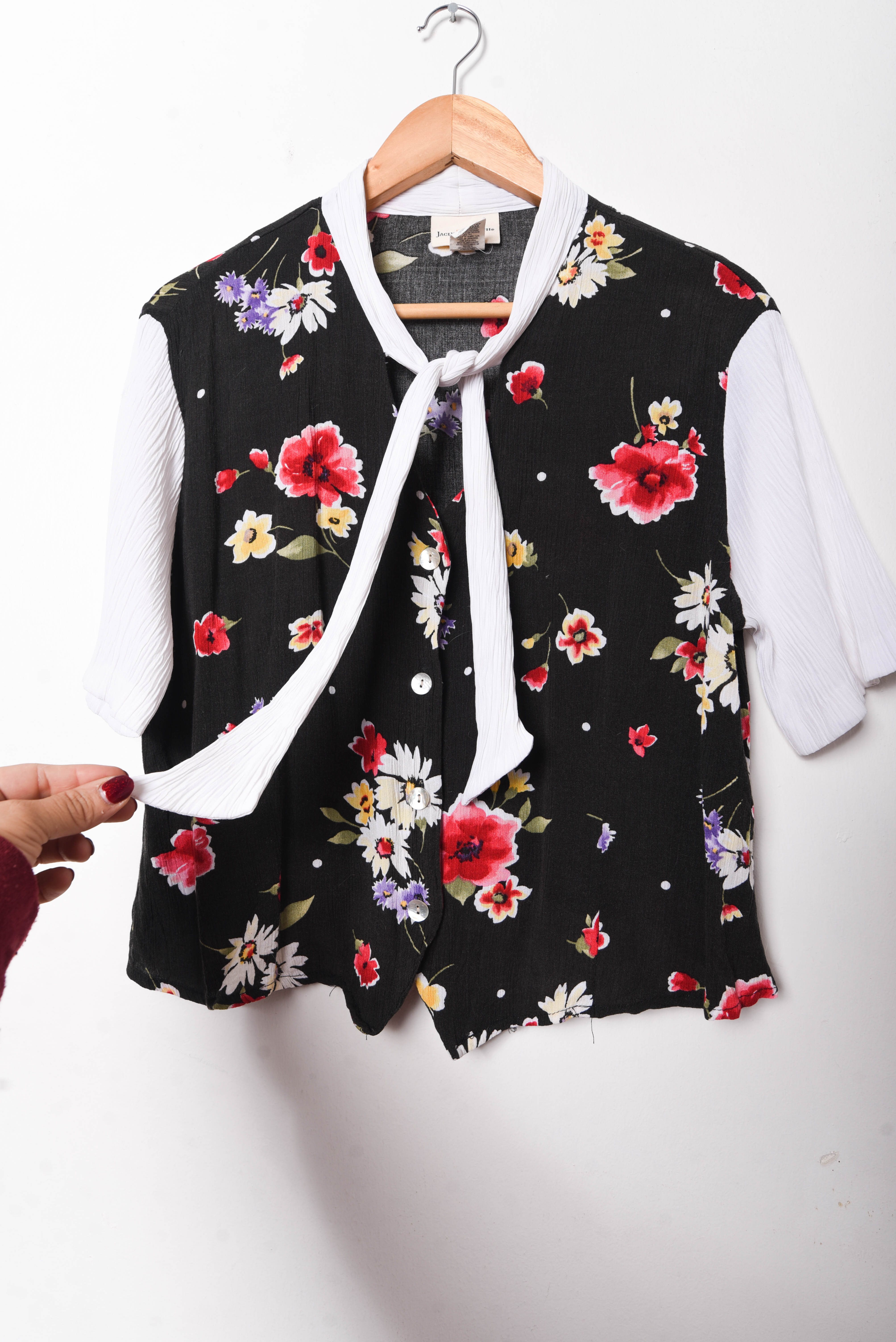 Blusa bambula floral lazito 90s