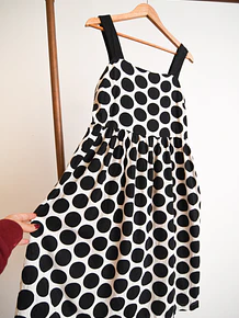 Vestido lino lunares b&w