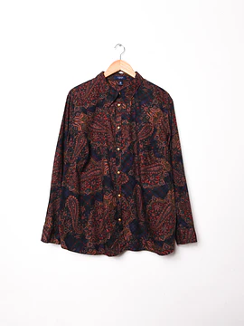 Camisa dark paisley algodón plus size