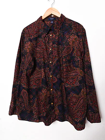 Camisa dark paisley algodón plus size