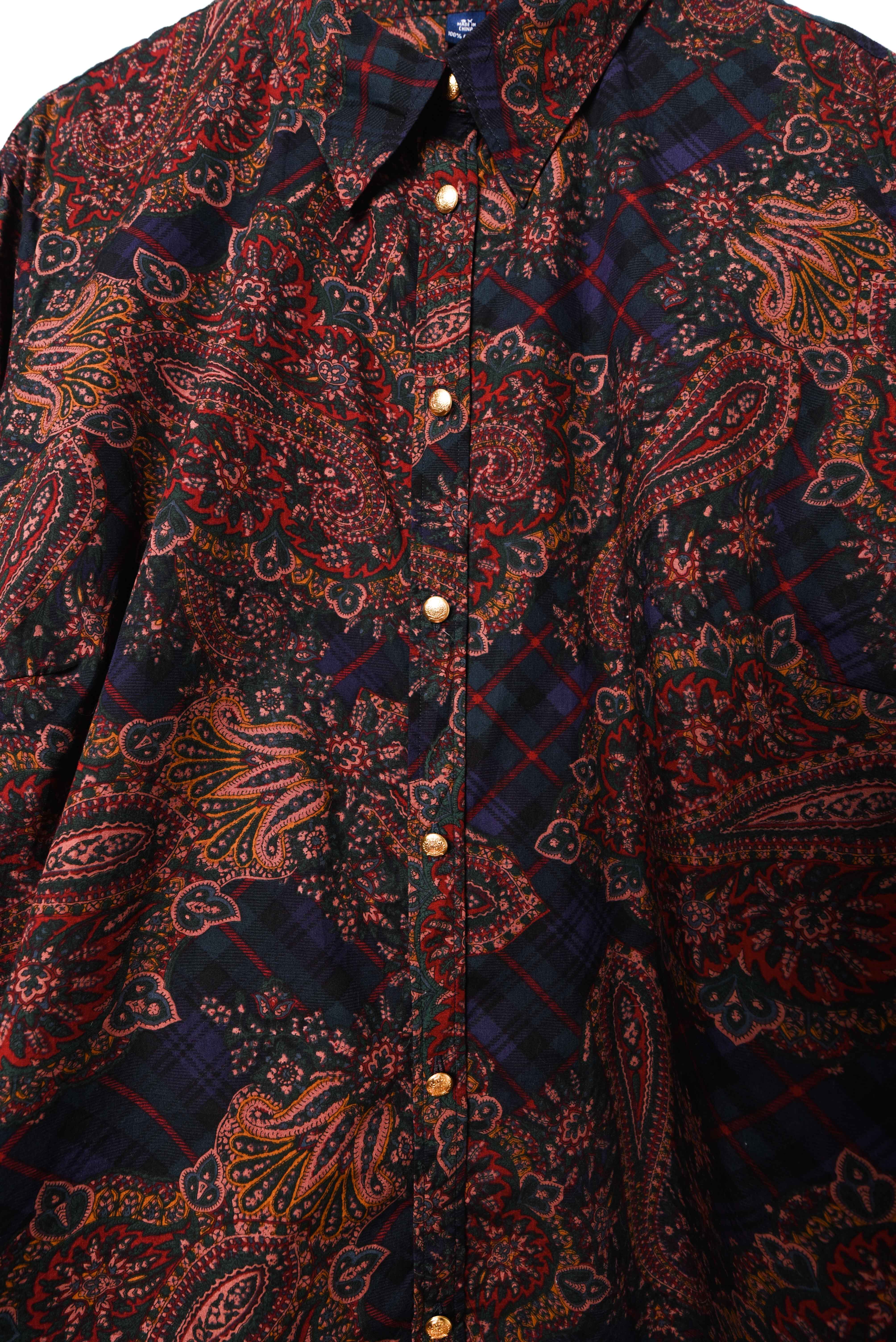 Camisa dark paisley algodón plus size