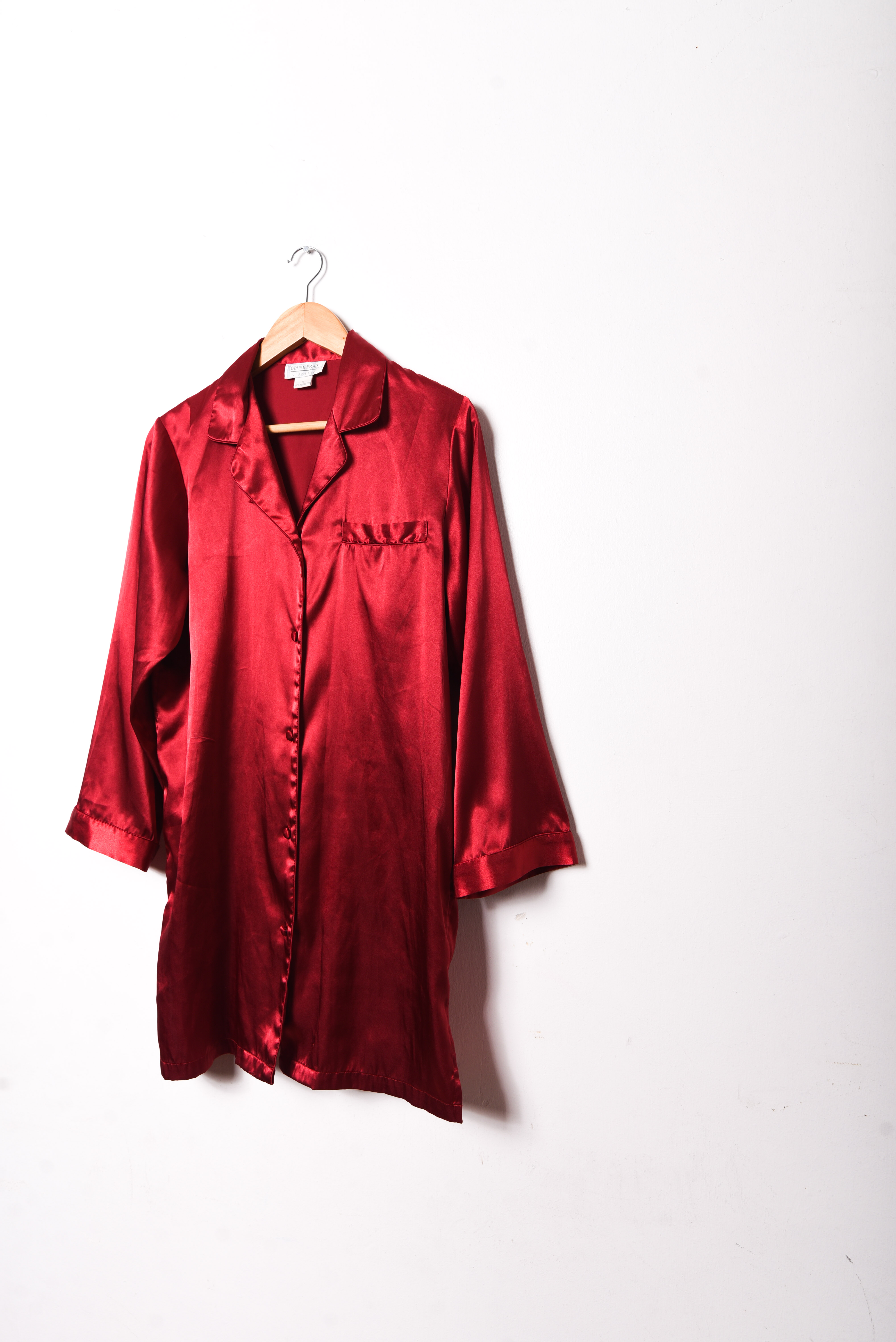 Camisa lencera rojo satín