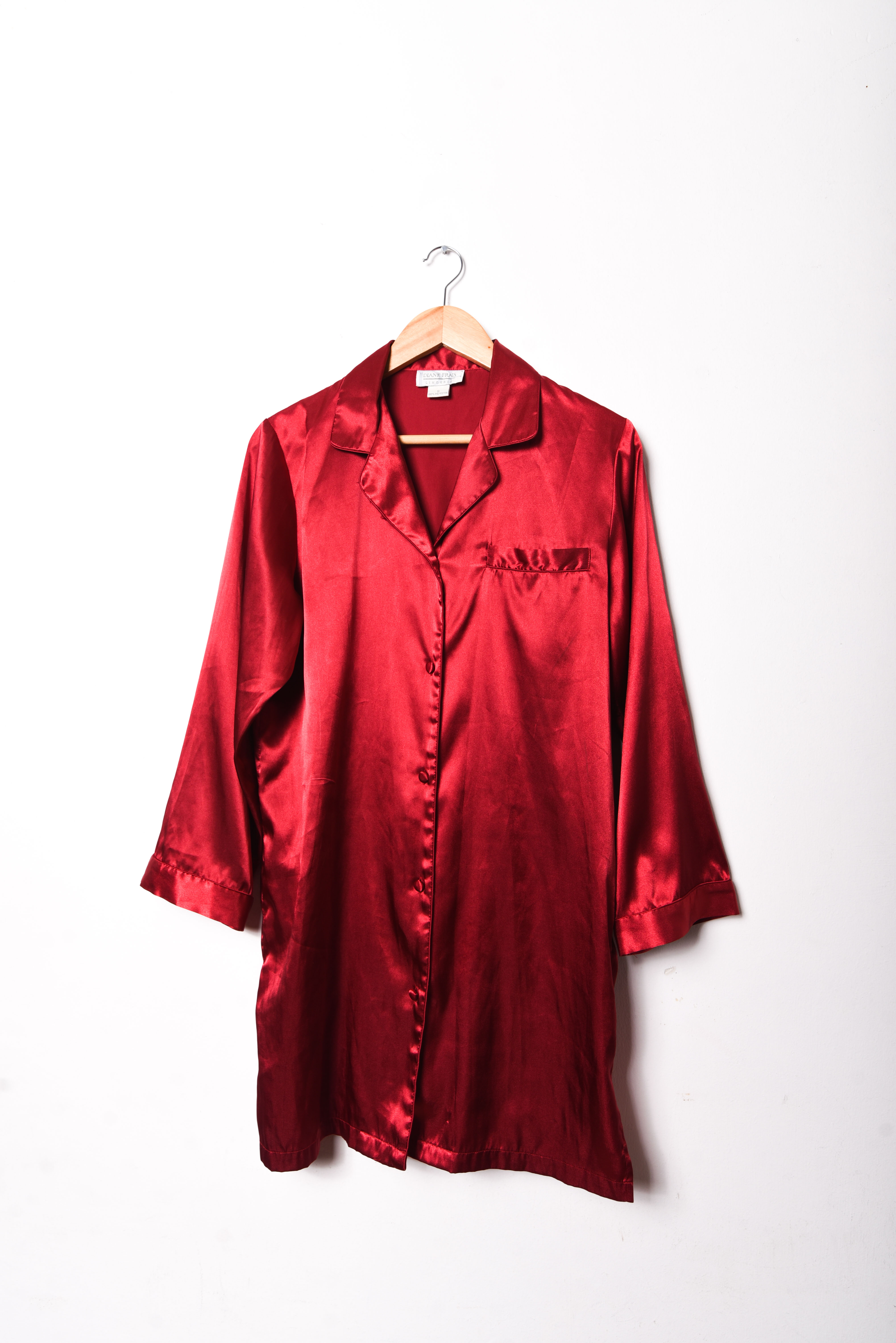 Camisa lencera rojo satín