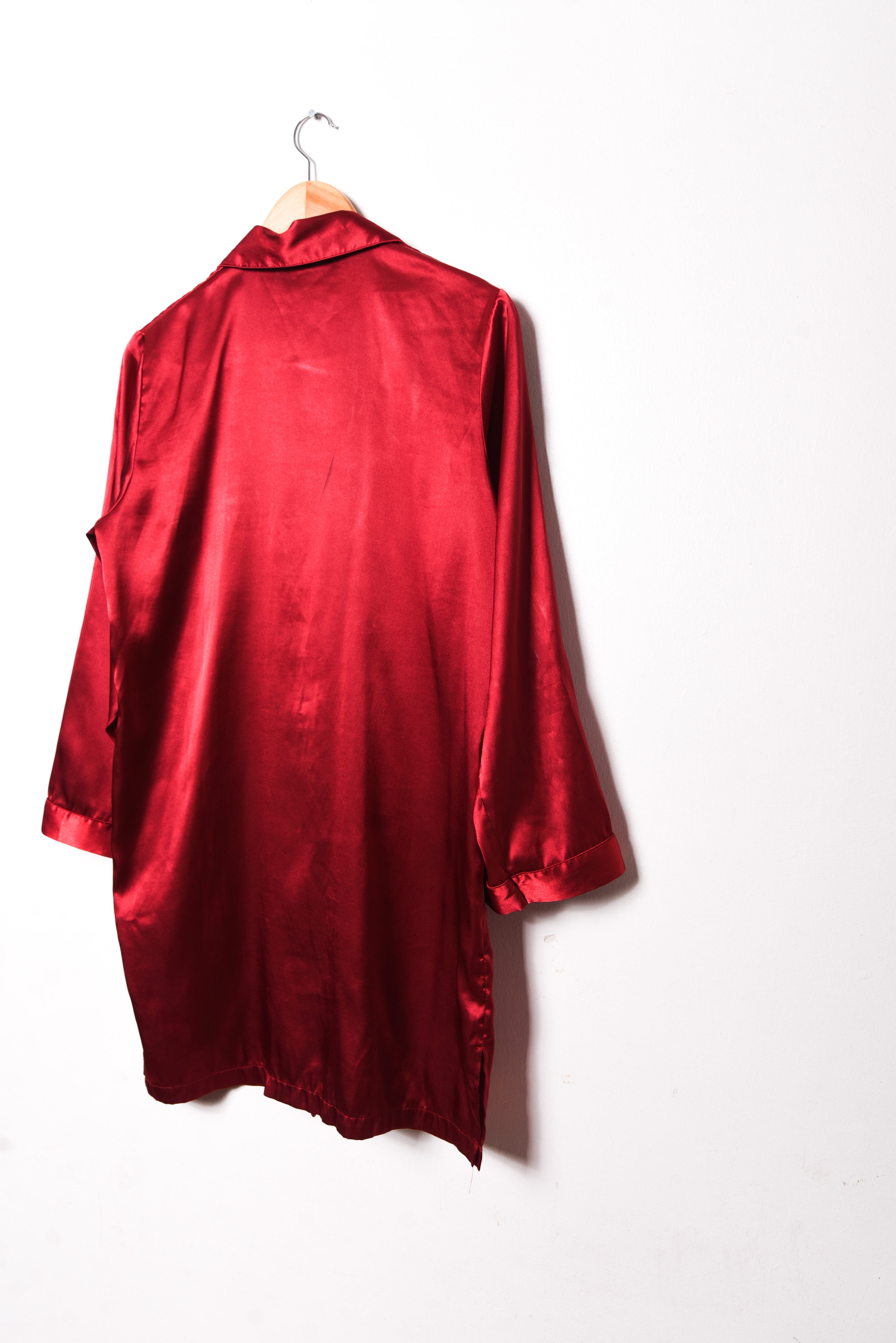 Camisa lencera rojo satín