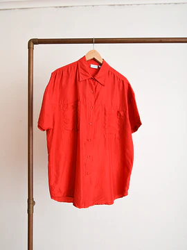 Camisa roja seda 90s