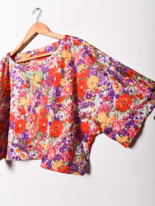 Blusa crop floral 80s