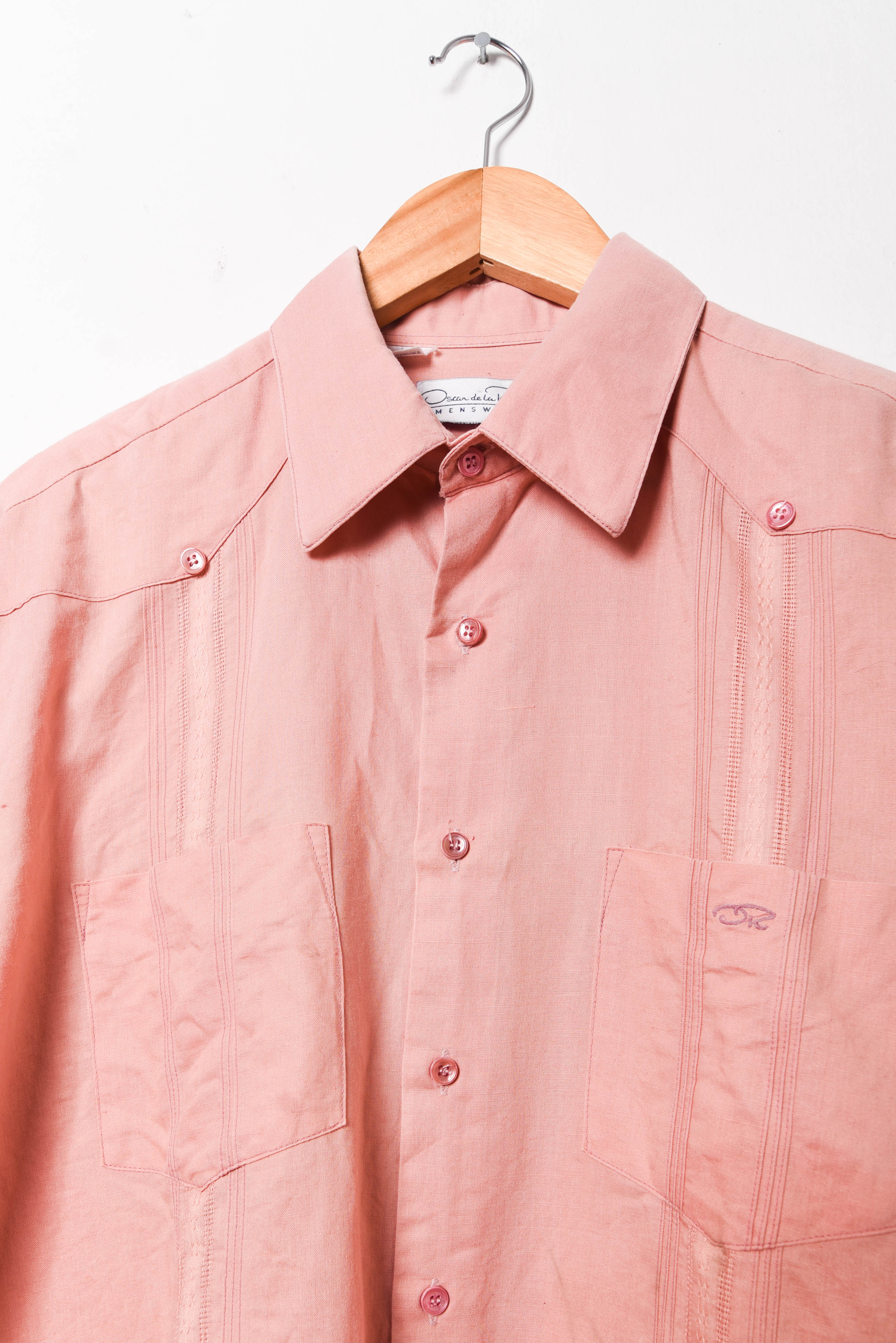 Camisa lino algodón Oscar de la Renta vntg