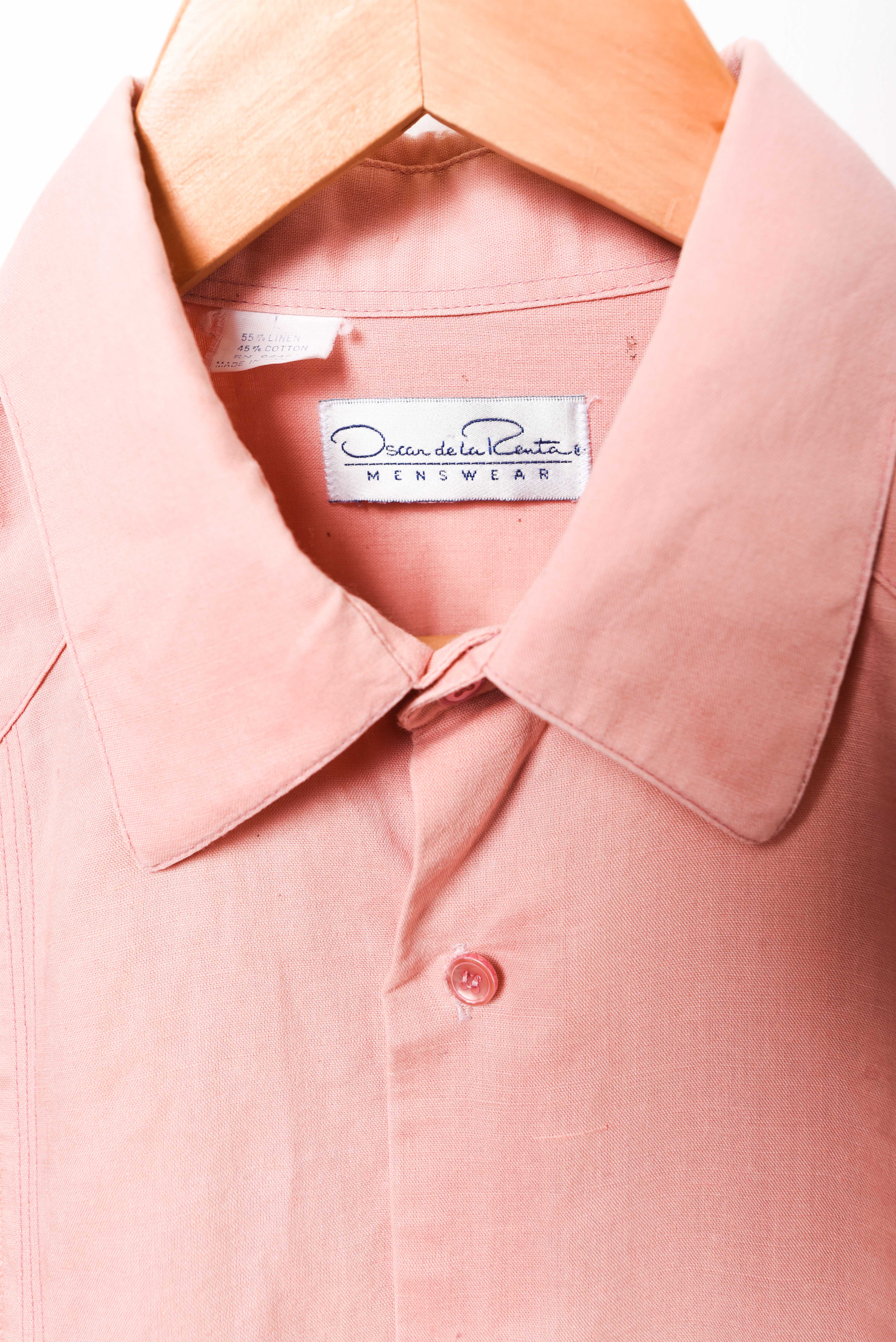 Camisa lino algodón Oscar de la Renta vntg