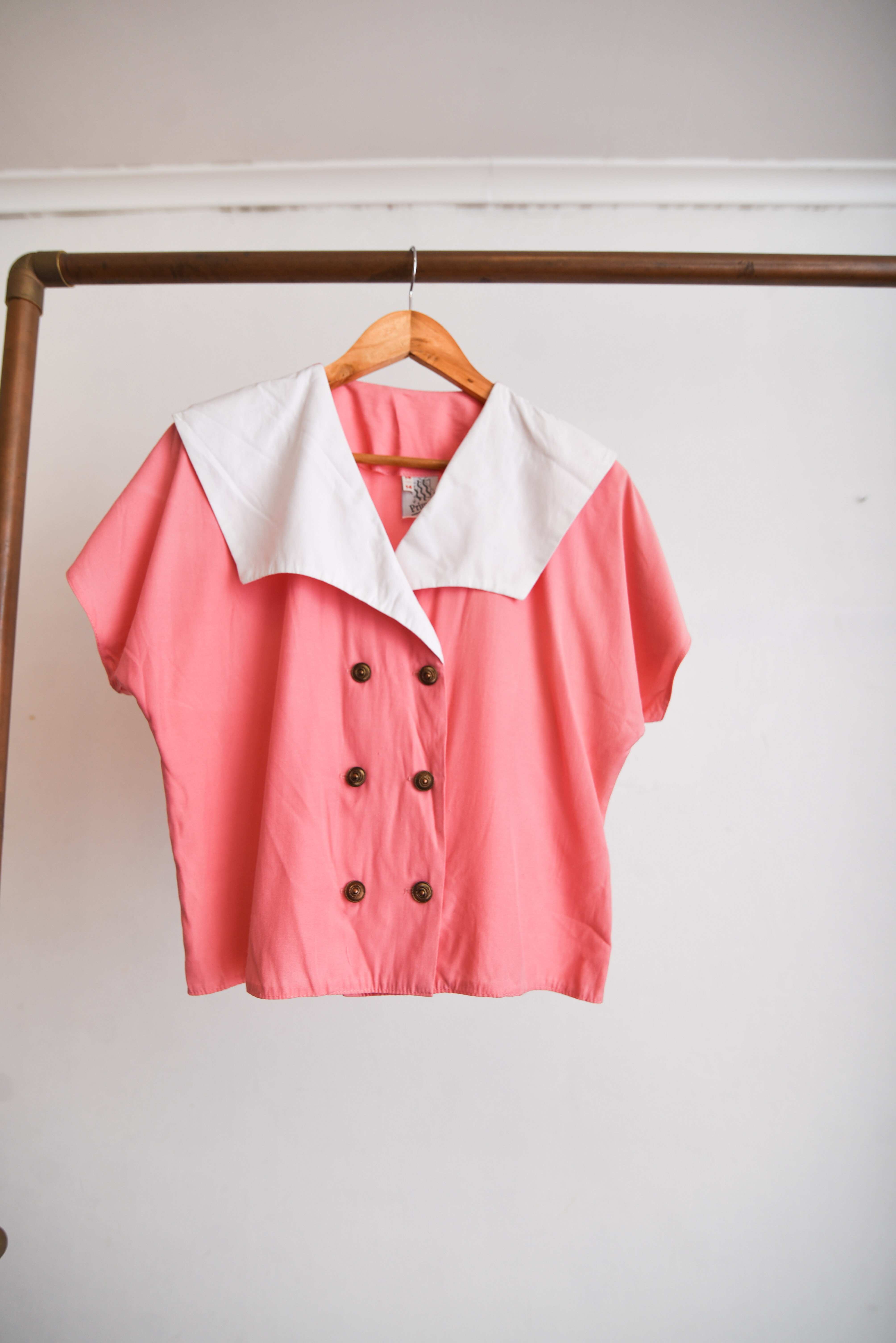 Blusa rosada vntg cuellito 