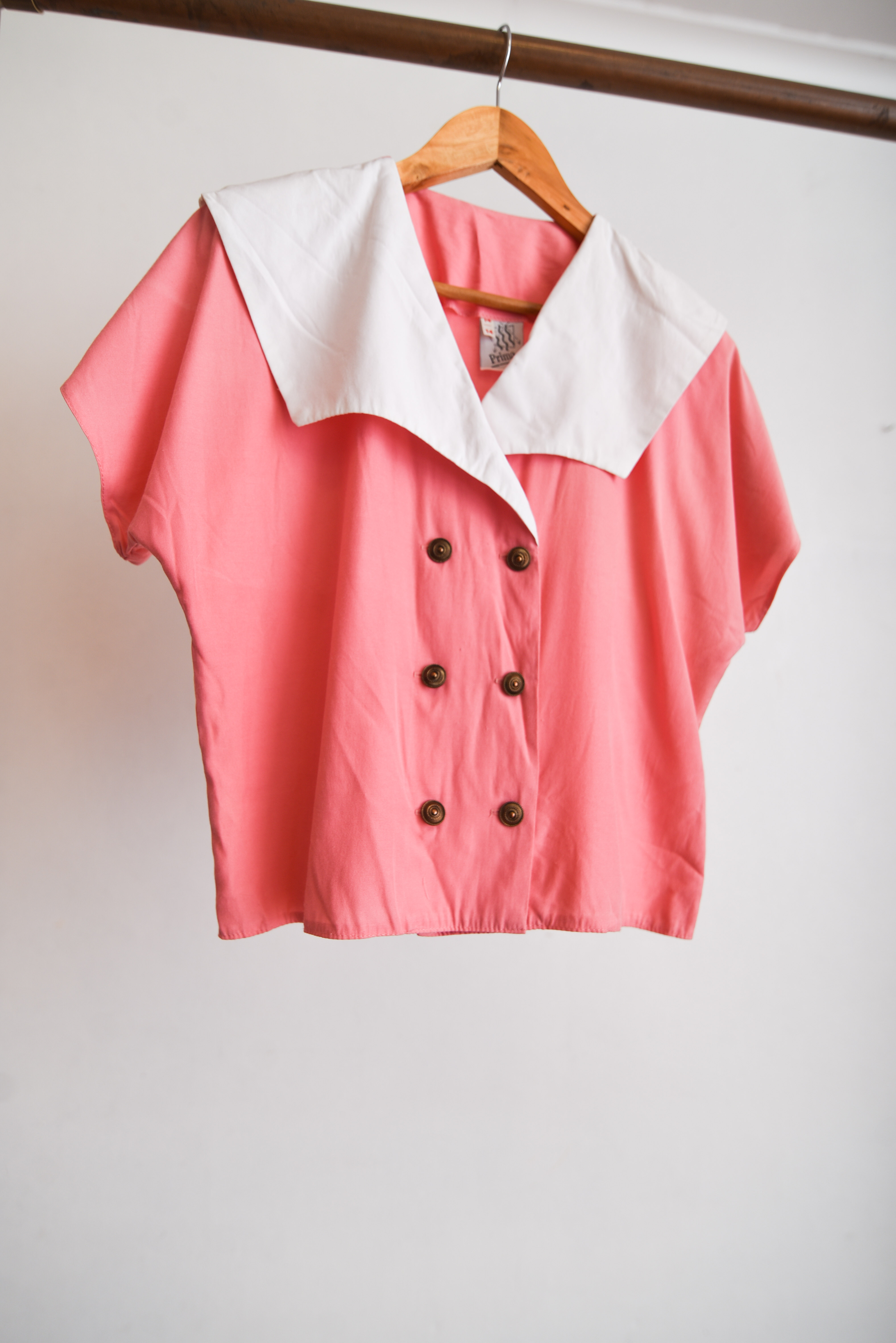 Blusa rosada vntg cuellito 