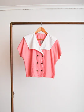 Blusa rosada vntg cuellito 