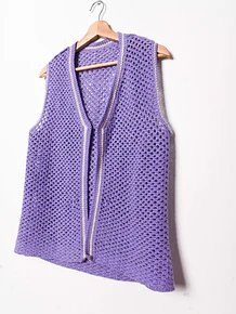 Sweater vest tejido lila